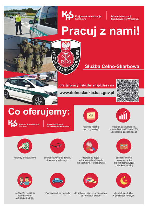 Plakat informujący o rekrutacji do służby celno-skarbowej